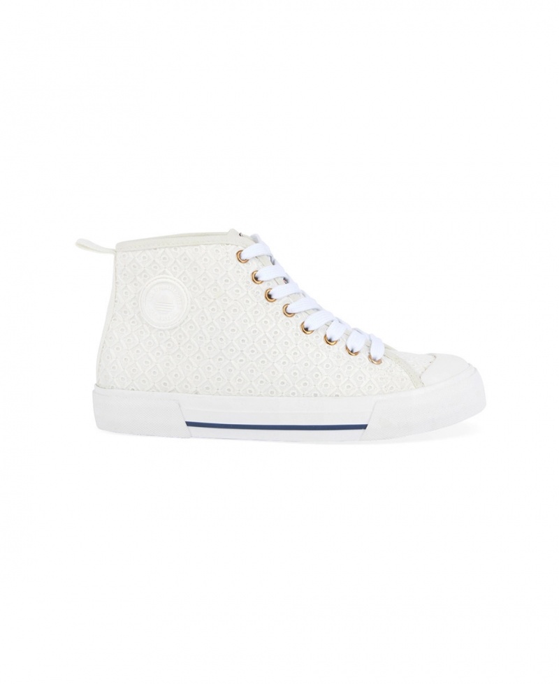 Tennis toile Les Tropeziennes MOLOKAI High Top Blanche Femme|FATD-95127868